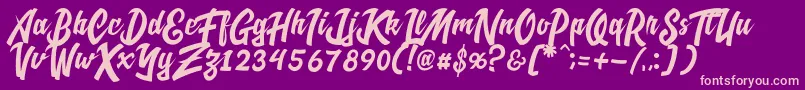 CadassScriptDemo Font – Pink Fonts on Purple Background