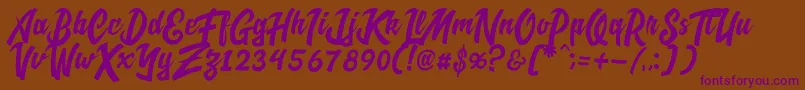 CadassScriptDemo Font – Purple Fonts on Brown Background