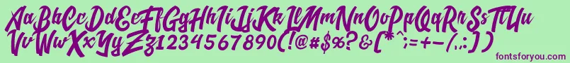 CadassScriptDemo Font – Purple Fonts on Green Background