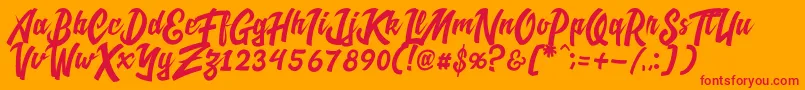 CadassScriptDemo Font – Red Fonts on Orange Background
