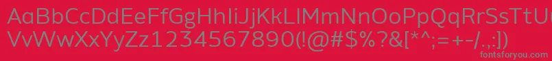 フォントAminoAlt – 赤い背景に灰色の文字