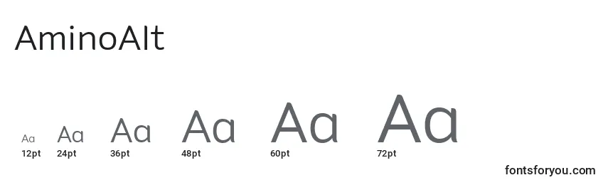 Размеры шрифта AminoAlt
