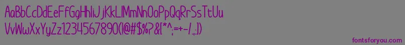 ImWunderlandBold-fontti – violetit fontit harmaalla taustalla