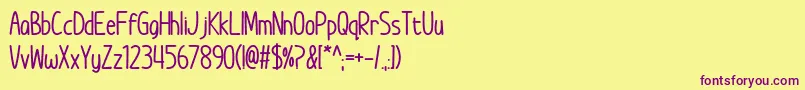 Шрифт ImWunderlandBold – фиолетовые шрифты на жёлтом фоне
