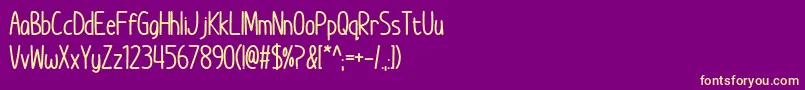 ImWunderlandBold-fontti – keltaiset fontit violetilla taustalla