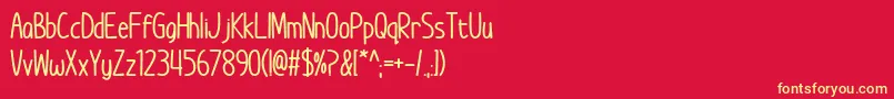 ImWunderlandBold Font – Yellow Fonts on Red Background