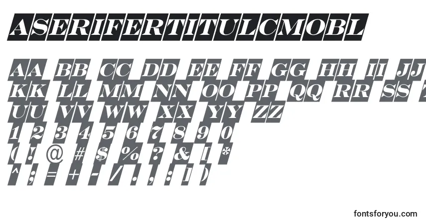 Fuente ASerifertitulcmobl - alfabeto, números, caracteres especiales