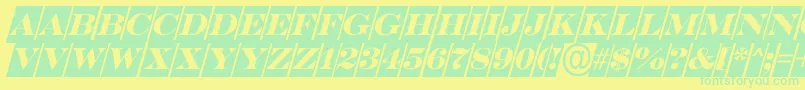 ASerifertitulcmobl Font – Green Fonts on Yellow Background