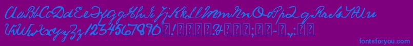 SaucyJack Font – Blue Fonts on Purple Background