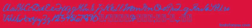 SaucyJack Font – Blue Fonts on Red Background