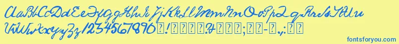 SaucyJack Font – Blue Fonts on Yellow Background