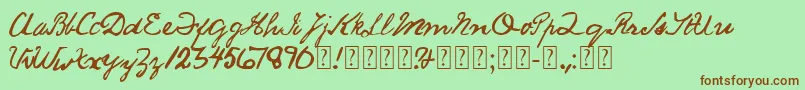 SaucyJack Font – Brown Fonts on Green Background