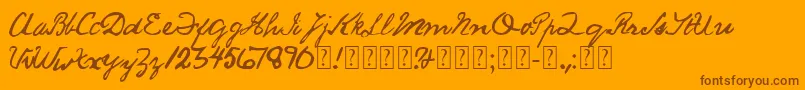 Fonte SaucyJack – fontes marrons em um fundo laranja