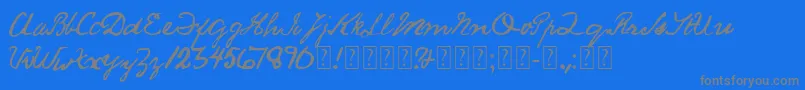 フォントSaucyJack – 青い背景に灰色の文字