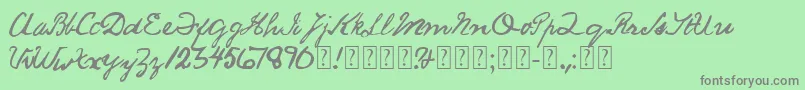 SaucyJack Font – Gray Fonts on Green Background