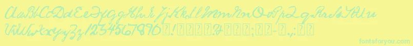 SaucyJack Font – Green Fonts on Yellow Background