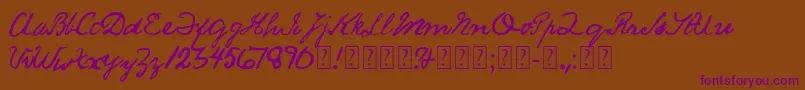 SaucyJack Font – Purple Fonts on Brown Background
