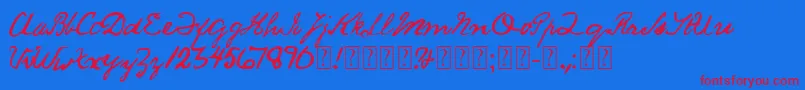 SaucyJack Font – Red Fonts on Blue Background