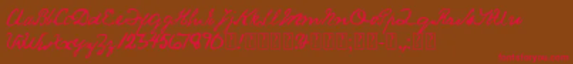 SaucyJack Font – Red Fonts on Brown Background