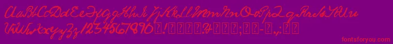 SaucyJack Font – Red Fonts on Purple Background