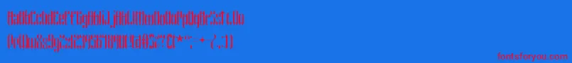 WyvernWingsBrk-Schriftart – Rote Schriften auf blauem Hintergrund