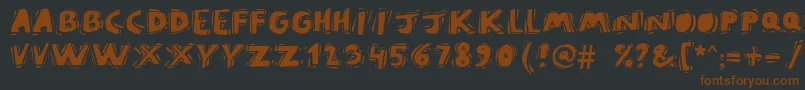 Puravidanb-Schriftart – Braune Schriften auf schwarzem Hintergrund