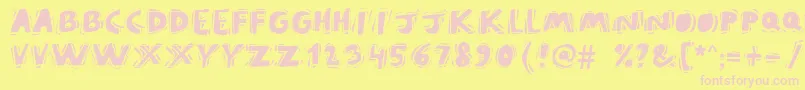 Puravidanb Font – Pink Fonts on Yellow Background