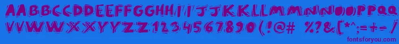 Puravidanb Font – Purple Fonts on Blue Background