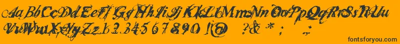 Infiltri-Schriftart – Schwarze Schriften auf orangefarbenem Hintergrund