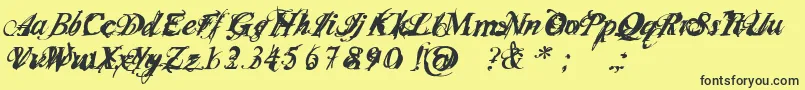 Infiltri Font – Black Fonts on Yellow Background