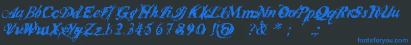 Infiltri Font – Blue Fonts on Black Background