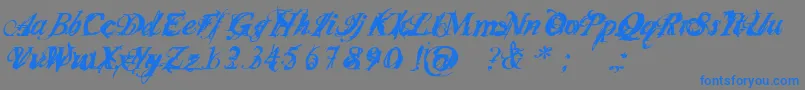 フォントInfiltri – 灰色の背景に青い文字