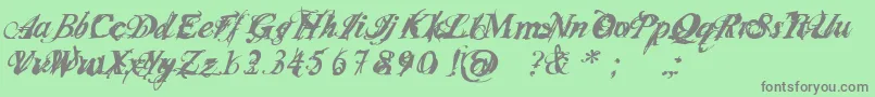 Infiltri Font – Gray Fonts on Green Background