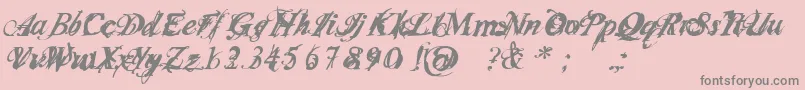 フォントInfiltri – ピンクの背景に灰色の文字