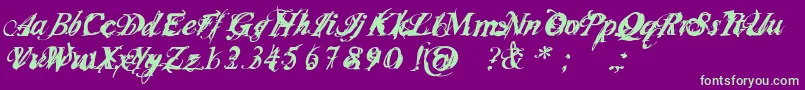 Infiltri Font – Green Fonts on Purple Background