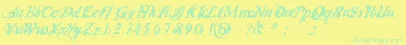 Infiltri Font – Green Fonts on Yellow Background
