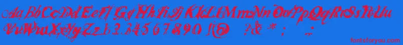 Infiltri Font – Red Fonts on Blue Background