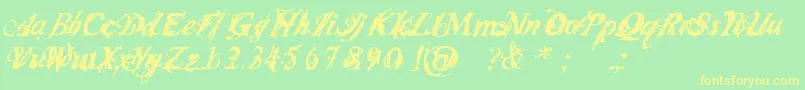 Infiltri-Schriftart – Gelbe Schriften auf grünem Hintergrund