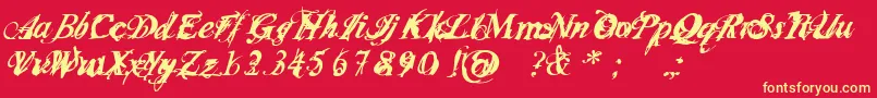 Infiltri Font – Yellow Fonts on Red Background