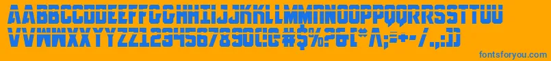 AnitllesLaser Font – Blue Fonts on Orange Background