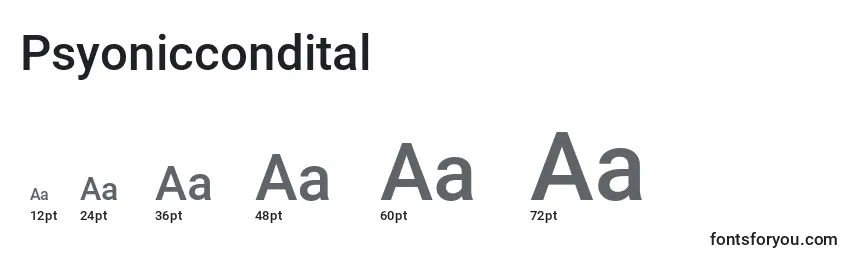Psyoniccondital Font Sizes