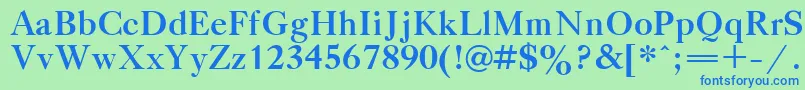 Шрифт GazetaTitulBold.001.001 – синие шрифты на зелёном фоне