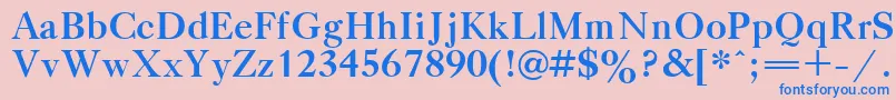 フォントGazetaTitulBold.001.001 – ピンクの背景に青い文字