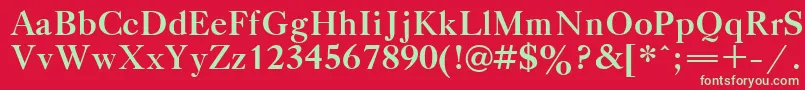 フォントGazetaTitulBold.001.001 – 赤い背景に緑の文字