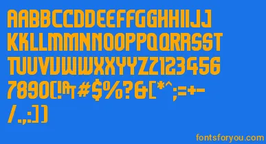 Komikazoom font – Orange Fonts On Blue Background