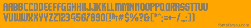 Komikazoom-Schriftart – Graue Schriften auf orangefarbenem Hintergrund