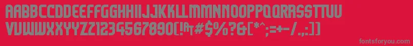 Komikazoom-Schriftart – Graue Schriften auf rotem Hintergrund