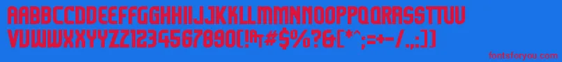 Komikazoom Font – Red Fonts on Blue Background