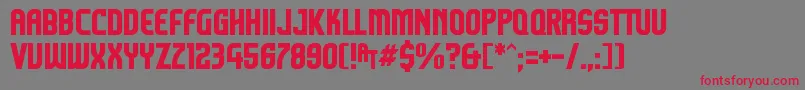 フォントKomikazoom – 赤い文字の灰色の背景