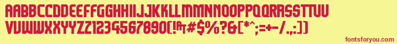 fuente Komikazoom – Fuentes Rojas Sobre Fondo Amarillo